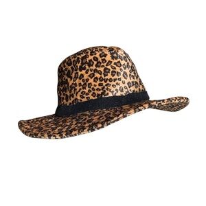 Leopard Print Wide Brim Hat